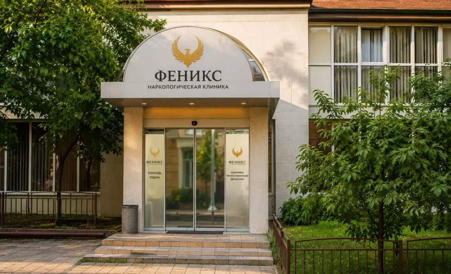 Вход в наркологическую клинику «Феникс» в Киренске